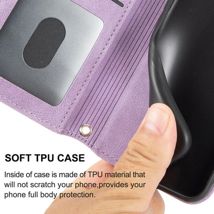 For Redmi K90 Pro Max / Poco F8 Ultra Embossed Stripes Skin Feel Leather Phone Case(Light Purple)