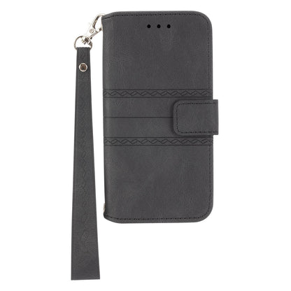 For Redmi K90 Pro Max / Poco F8 Ultra Embossed Stripes Skin Feel Leather Phone Case(Black)