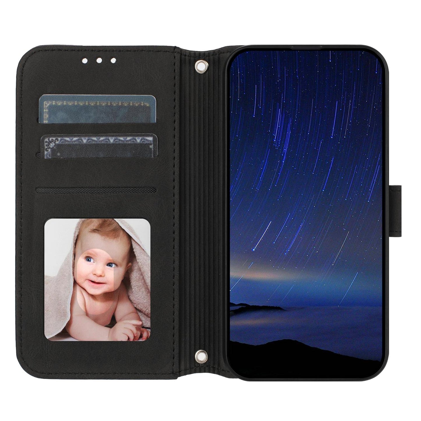 For Redmi K90 Pro Max / Poco F8 Ultra Embossed Stripes Skin Feel Leather Phone Case(Black)
