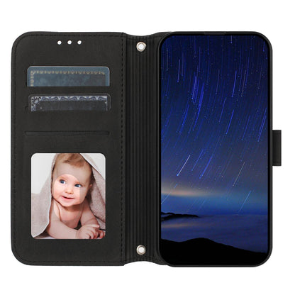 For Redmi K90 Pro Max / Poco F8 Ultra Embossed Stripes Skin Feel Leather Phone Case(Black)