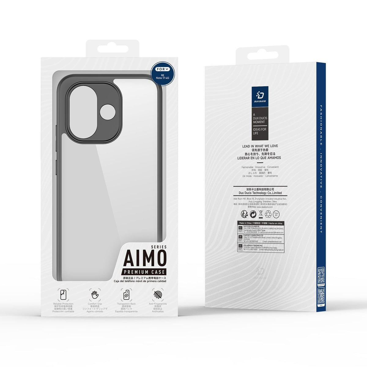 For Redmi Note 17 4G Global 169.7mm DUX DUCIS Aimo Series TPU + PC Frosted Feel Phone Case - Black - EDA006752729A