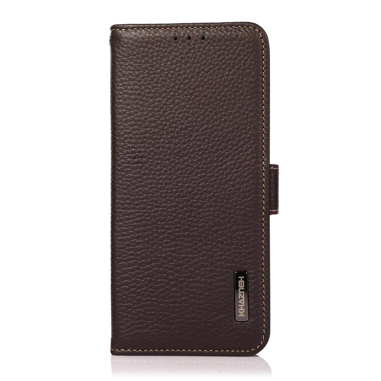 For Redmi K90 Pro Max/Poco F8 Ultra KHAZNEH Side-Magnetic Litchi Genuine Leather RFID Phone Case(Brown)