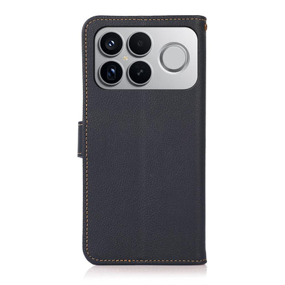 For Redmi K90 Pro Max/Poco F8 Ultra KHAZNEH Custer Texture RFID Genuine Leather Phone Case(Blue)