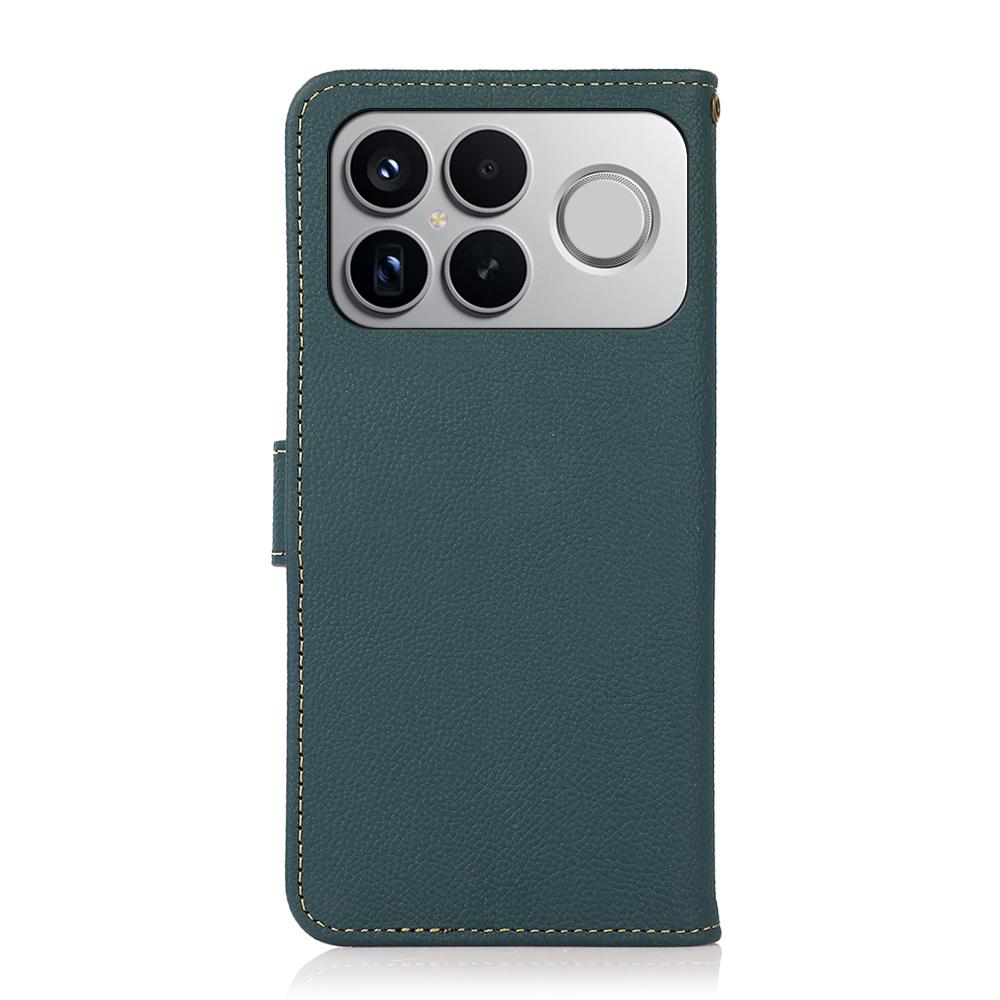 For Redmi K90 Pro Max/Poco F8 Ultra KHAZNEH Custer Texture RFID Genuine Leather Phone Case(Green)