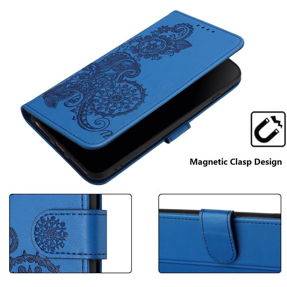 For Redmi K90 Pro Max / Poco F8 Ultra 5G Datura Flower Embossed Flip Leather Phone Case(Blue)