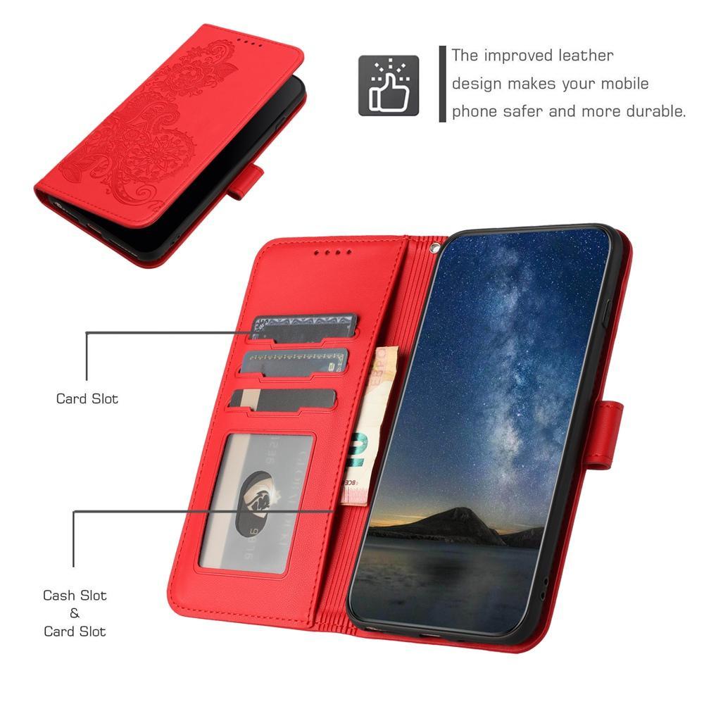 For Redmi K90 Pro Max / Poco F8 Ultra 5G Datura Flower Embossed Flip Leather Phone Case(Red)