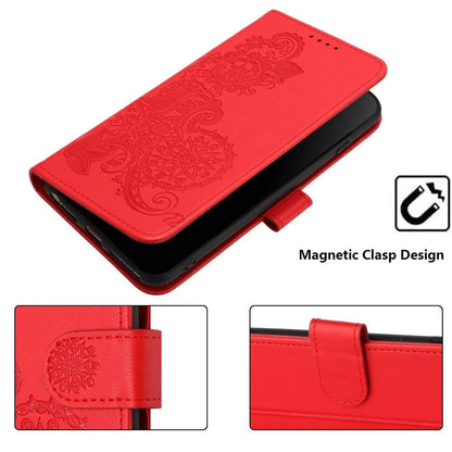 For Redmi K90 Pro Max / Poco F8 Ultra 5G Datura Flower Embossed Flip Leather Phone Case(Red)