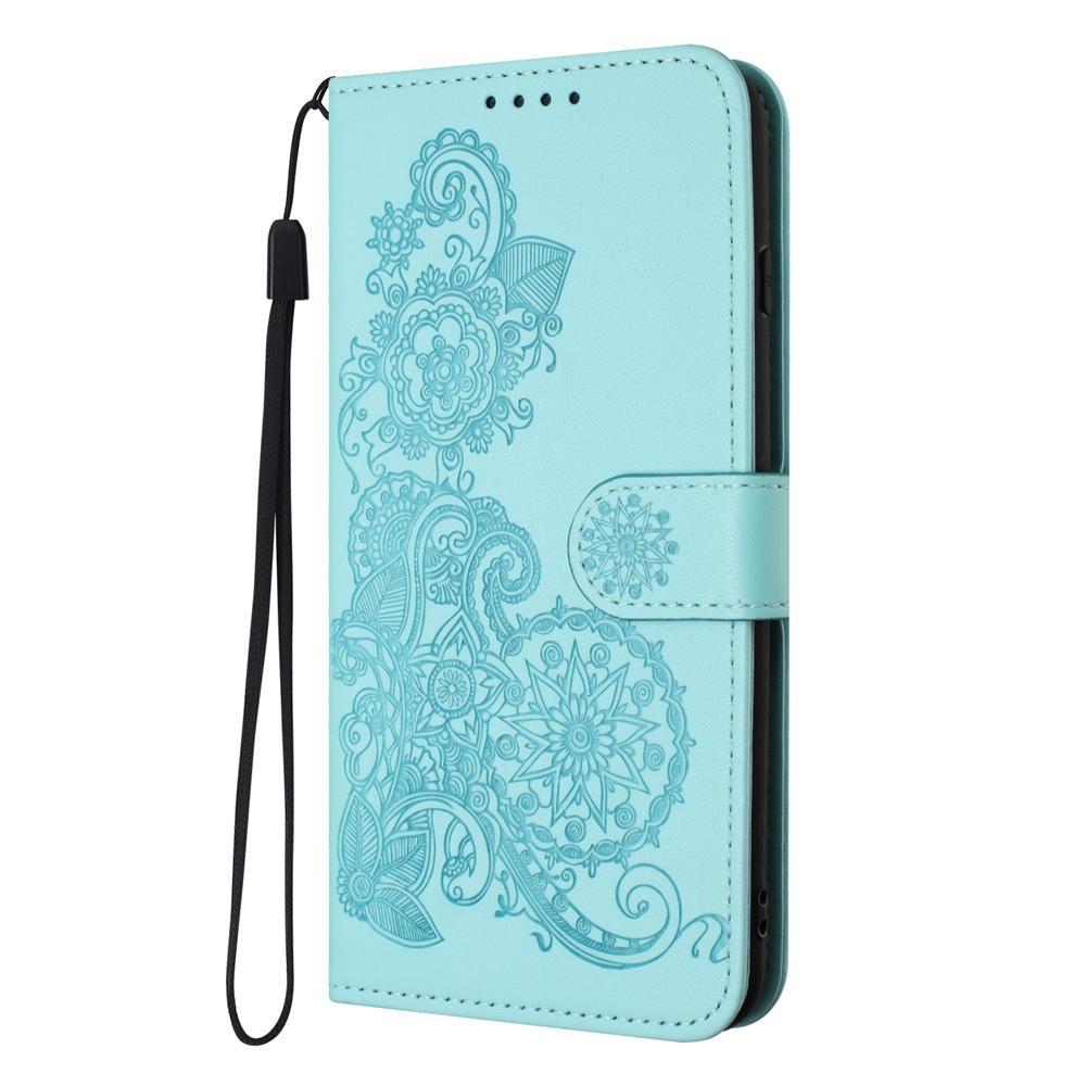 For Redmi K90 Pro Max / Poco F8 Ultra 5G Datura Flower Embossed Flip Leather Phone Case(Light Blue)