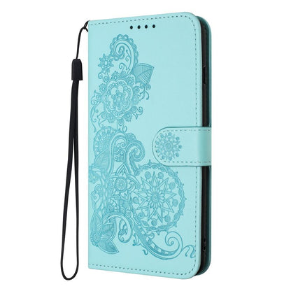 For Redmi K90 Pro Max / Poco F8 Ultra 5G Datura Flower Embossed Flip Leather Phone Case(Light Blue)