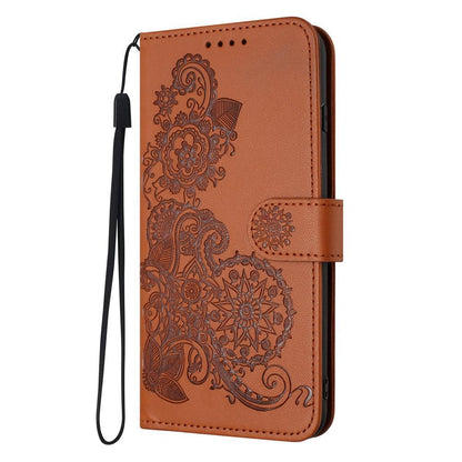 For Redmi K90 Pro Max / Poco F8 Ultra 5G Datura Flower Embossed Flip Leather Phone Case(Brown)