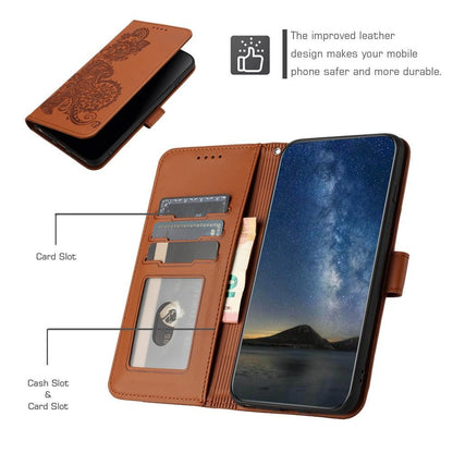 For Redmi K90 Pro Max / Poco F8 Ultra 5G Datura Flower Embossed Flip Leather Phone Case(Brown)