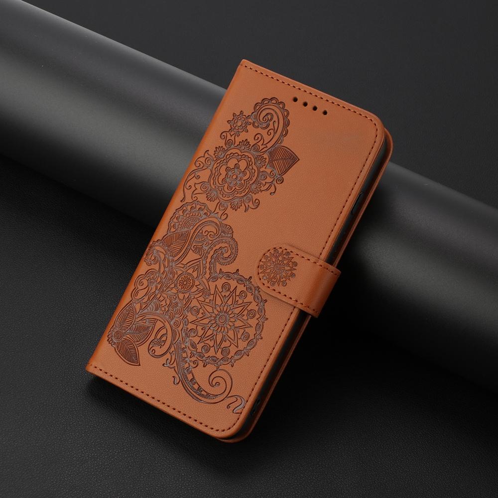 For Redmi K90 Pro Max / Poco F8 Ultra 5G Datura Flower Embossed Flip Leather Phone Case(Brown)