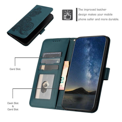 For Redmi K90 Pro Max / Poco F8 Ultra 5G Datura Flower Embossed Flip Leather Phone Case(Dark Green)