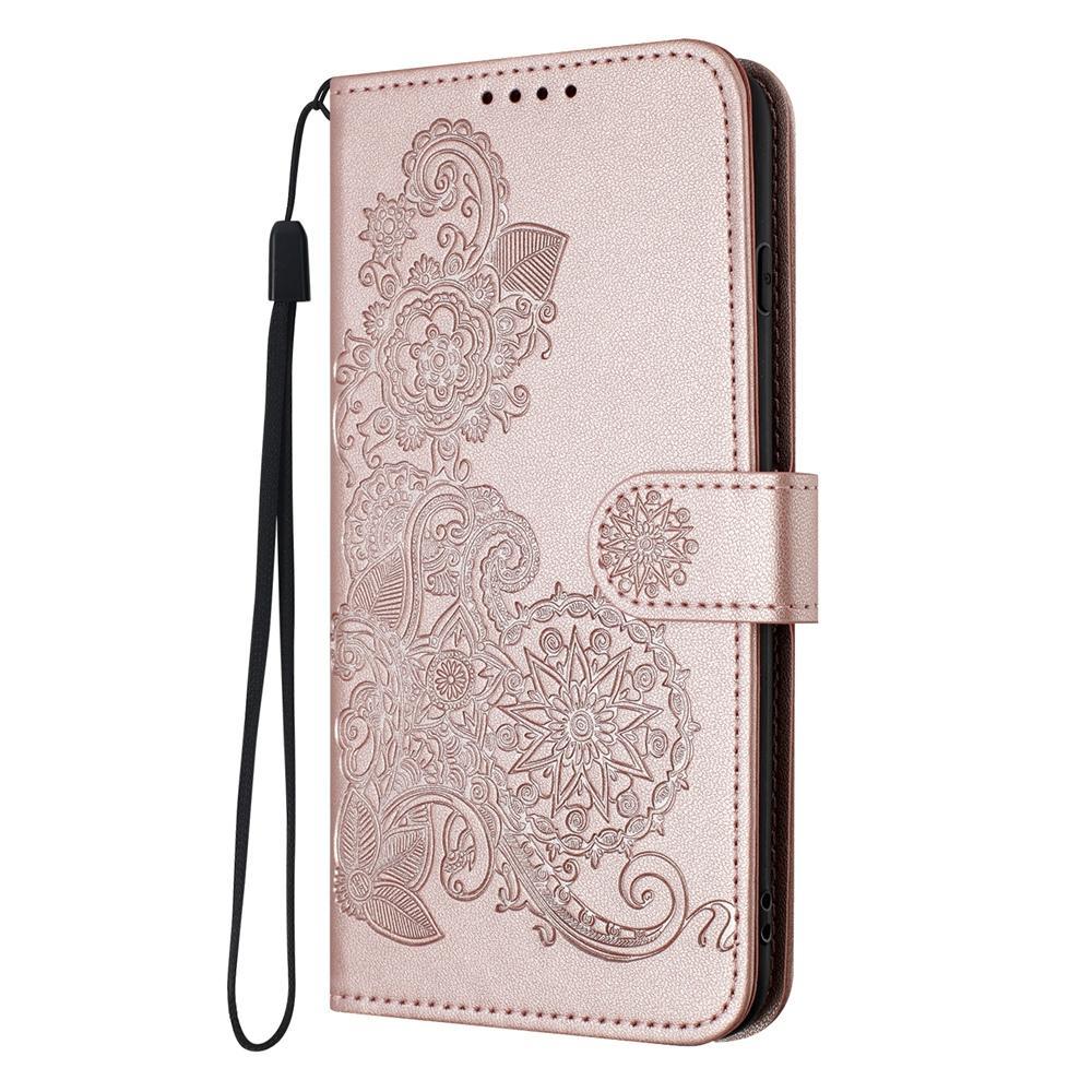 For Redmi K90 Pro Max / Poco F8 Ultra 5G Datura Flower Embossed Flip Leather Phone Case(Rose Gold)