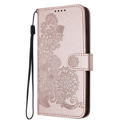 For Redmi K90 Pro Max / Poco F8 Ultra 5G Datura Flower Embossed Flip Leather Phone Case(Rose Gold)