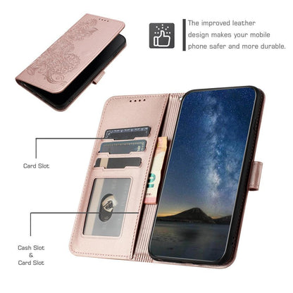 For Redmi K90 Pro Max / Poco F8 Ultra 5G Datura Flower Embossed Flip Leather Phone Case(Rose Gold)