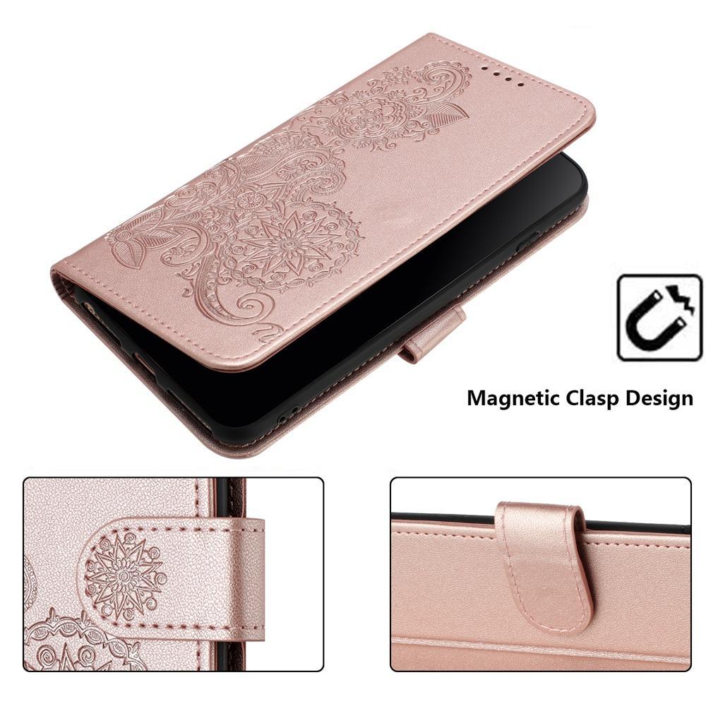 For Redmi K90 Pro Max / Poco F8 Ultra 5G Datura Flower Embossed Flip Leather Phone Case(Rose Gold)
