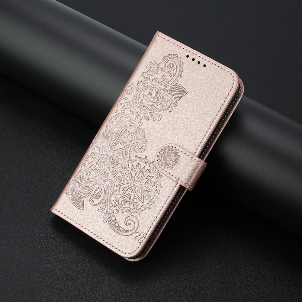 For Redmi K90 Pro Max / Poco F8 Ultra 5G Datura Flower Embossed Flip Leather Phone Case(Rose Gold)