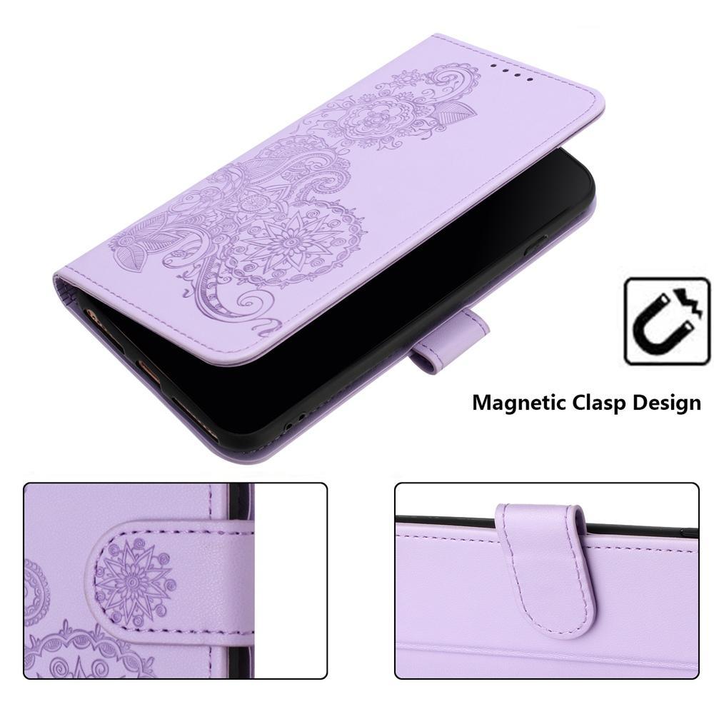 For Redmi K90 Pro Max / Poco F8 Ultra 5G Datura Flower Embossed Flip Leather Phone Case(Purple)