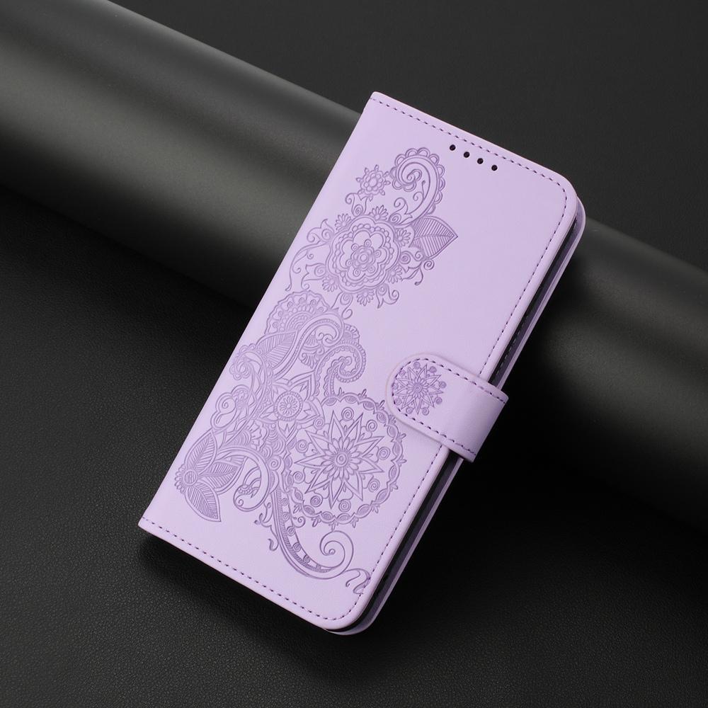 For Redmi K90 Pro Max / Poco F8 Ultra 5G Datura Flower Embossed Flip Leather Phone Case(Purple)
