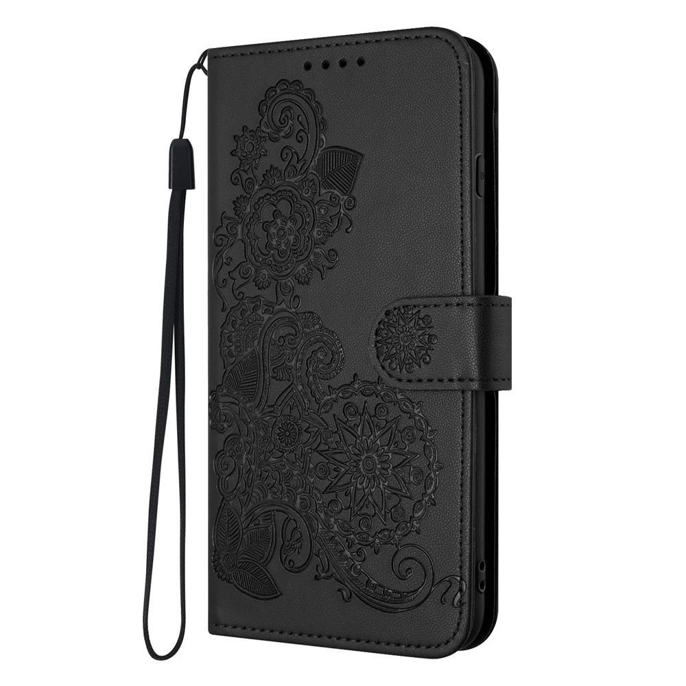 For Redmi K90 Pro Max / Poco F8 Ultra 5G Datura Flower Embossed Flip Leather Phone Case(Black)