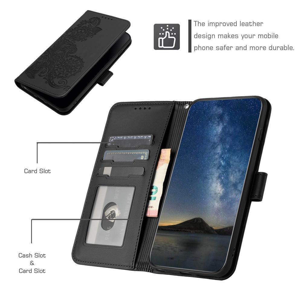 For Redmi K90 Pro Max / Poco F8 Ultra 5G Datura Flower Embossed Flip Leather Phone Case(Black)