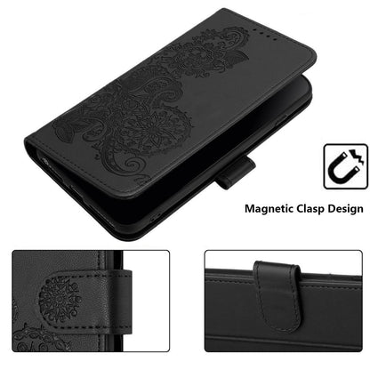 For Redmi K90 Pro Max / Poco F8 Ultra 5G Datura Flower Embossed Flip Leather Phone Case(Black)