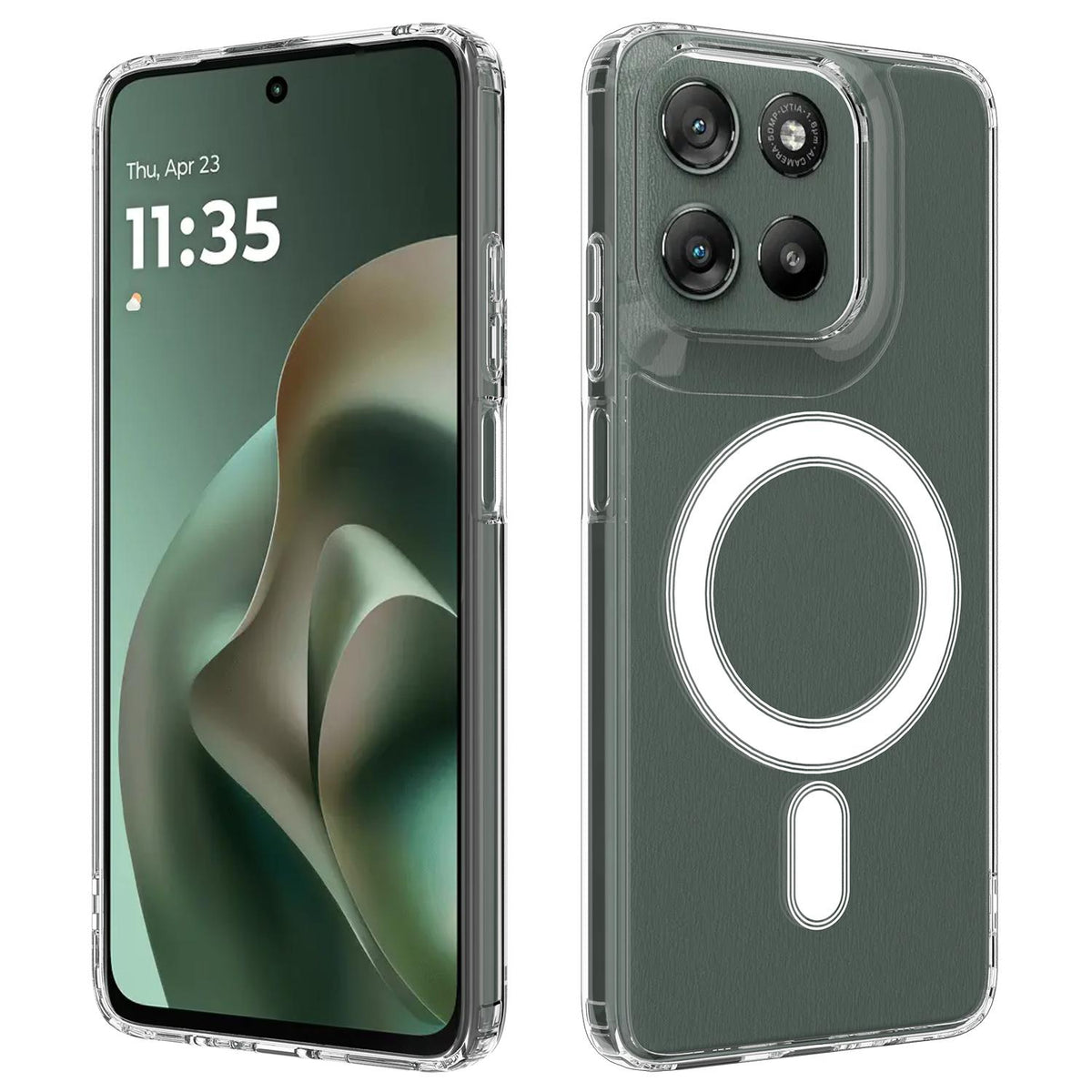 For Motorola Moto G86 5G / G100 Pro 5G MagSafe Clear Acrylic PC Hybrid TPU Phone Case - Transparent - EDA006758133A