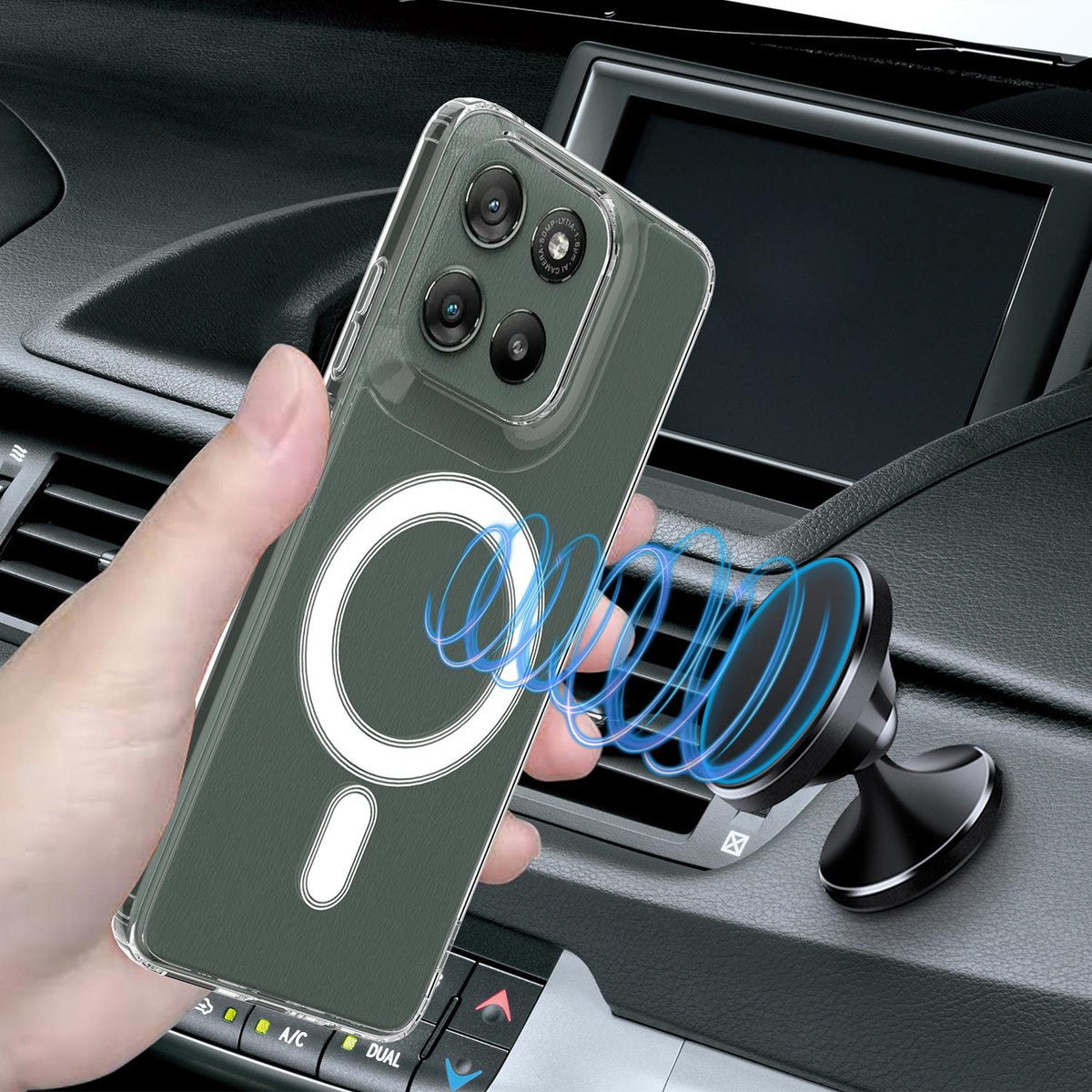 For Motorola Moto G86 5G / G100 Pro 5G MagSafe Clear Acrylic PC Hybrid TPU Phone Case - Transparent - EDA006758133A