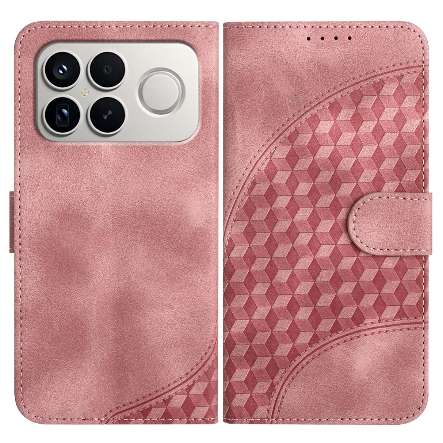For Redmi K90 Pro Max / Poco F8 Ultra Elephant Head Embossed Phone Leather Case with Lanyard(Pink)