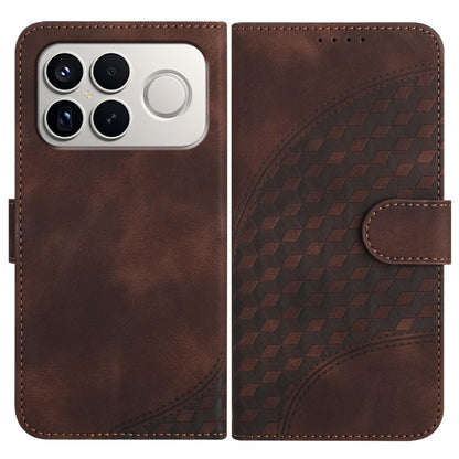 For Redmi K90 Pro Max / Poco F8 Ultra Elephant Head Embossed Phone Leather Case with Lanyard(Coffee)
