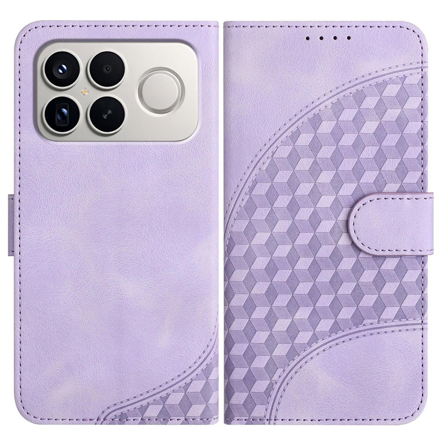 For Redmi K90 Pro Max / Poco F8 Ultra Elephant Head Embossed Phone Leather Case with Lanyard(Light Purple)