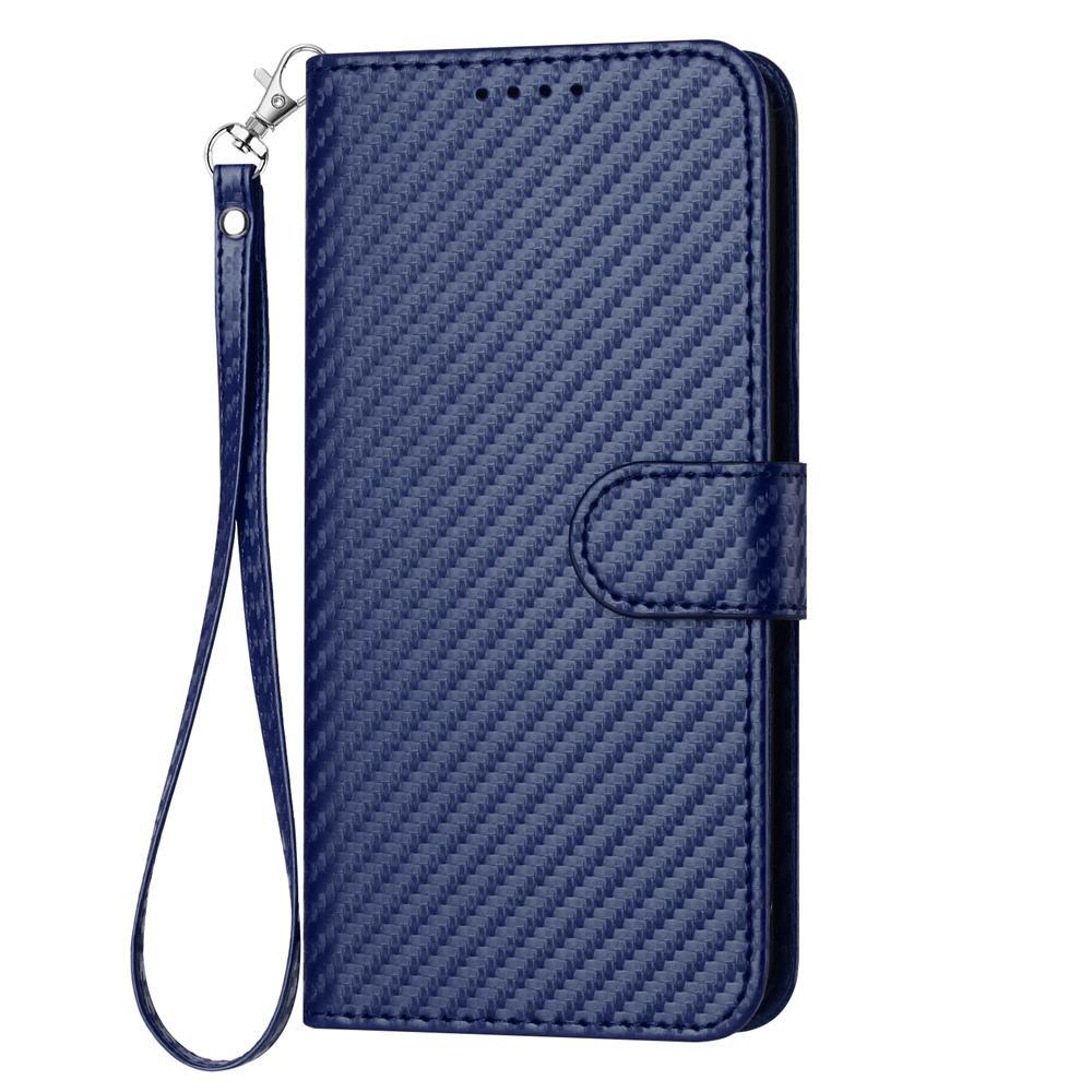 For Redmi K90 Pro Max / Poco F8 Ultra YX0070 Carbon Fiber Buckle Leather Phone Case with Lanyard(Royal Blue)
