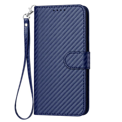 For Redmi K90 Pro Max / Poco F8 Ultra YX0070 Carbon Fiber Buckle Leather Phone Case with Lanyard(Royal Blue)