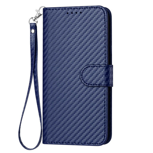 For Redmi K90 Pro Max / Poco F8 Ultra YX0070 Carbon Fiber Buckle Leather Phone Case with Lanyard(Royal Blue)