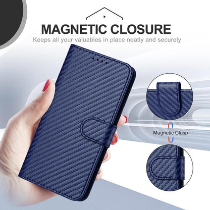 For Redmi K90 Pro Max / Poco F8 Ultra YX0070 Carbon Fiber Buckle Leather Phone Case with Lanyard(Royal Blue)
