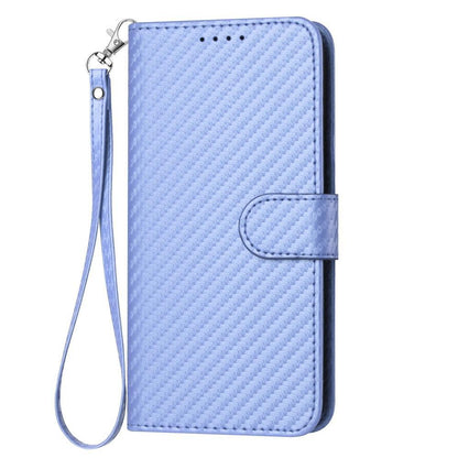 For Redmi K90 Pro Max / Poco F8 Ultra YX0070 Carbon Fiber Buckle Leather Phone Case with Lanyard(Light Purple)