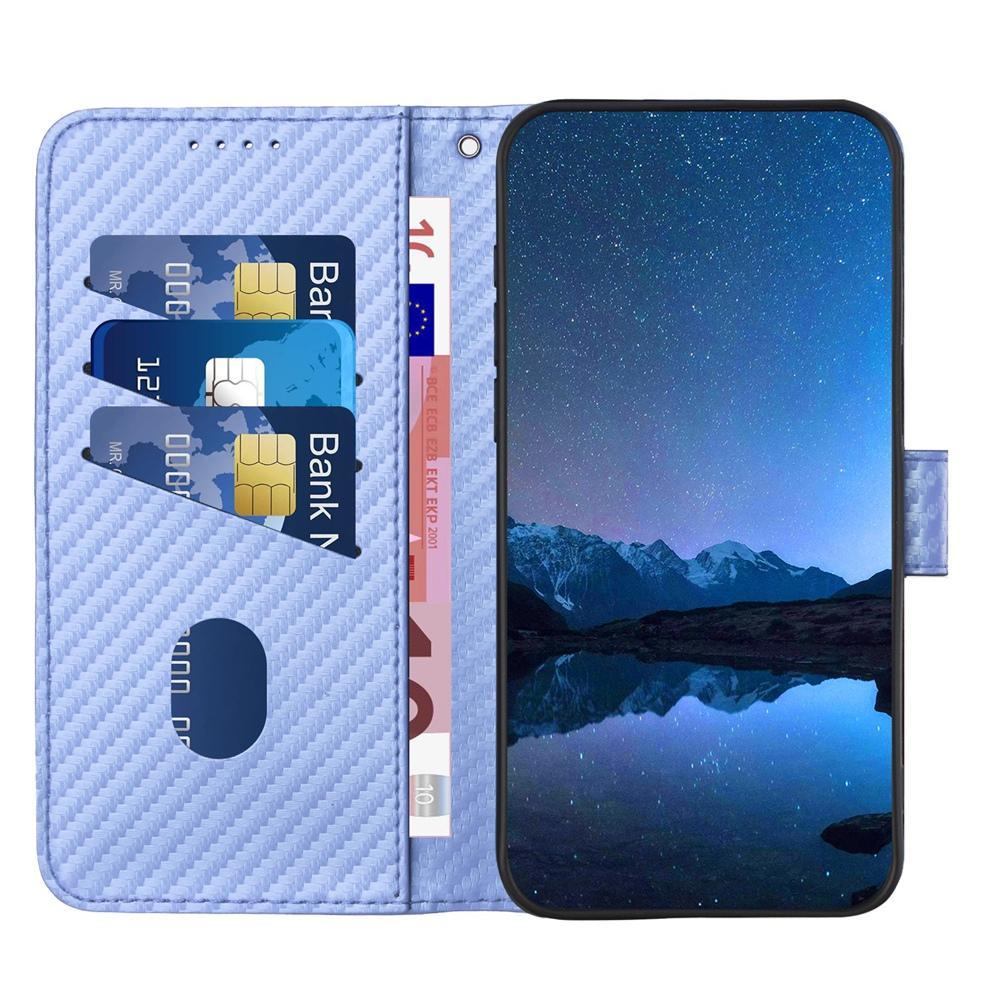 For Redmi K90 Pro Max / Poco F8 Ultra YX0070 Carbon Fiber Buckle Leather Phone Case with Lanyard(Light Purple)