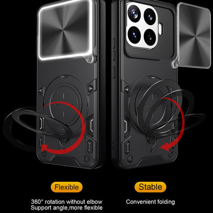 For Xiaomi 17T Pro 5G CD Texture Sliding Camshield Magnetic Holder Phone Case(Black)
