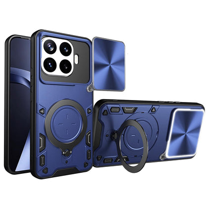 For Xiaomi 17T Pro 5G CD Texture Sliding Camshield Magnetic Holder Phone Case(Blue)