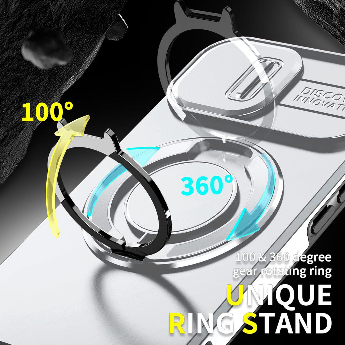 For iPhone 15 Sliding Camshield Ring Holder Phone Case - Silver - EDA006784204G