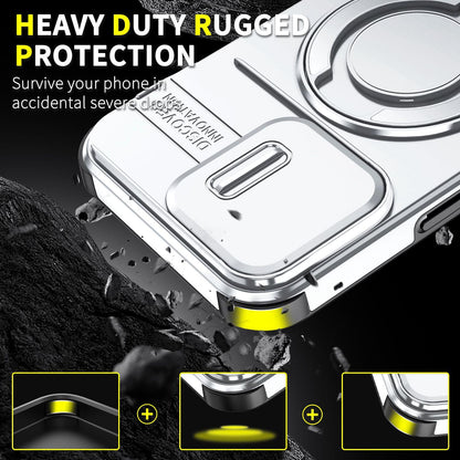 For iPhone 14 Pro Max Sliding Camshield Ring Holder Phone Case - Silver - EDA006784208G