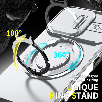For iPhone 13 Pro Sliding Camshield Ring Holder Phone Case - Silver - EDA006784210G