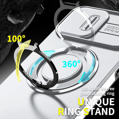For iPhone 12 Pro Max Sliding Camshield Ring Holder Phone Case - Silver - EDA006784213G