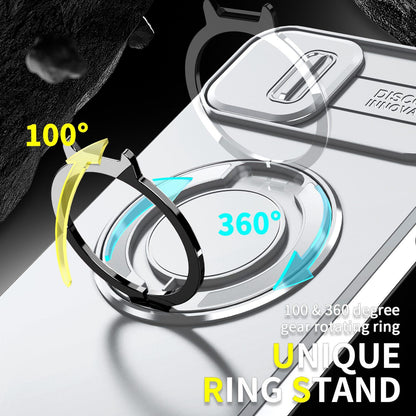 For iPhone 11 Pro Max Sliding Camshield Ring Holder Phone Case - Silver - EDA006784215G