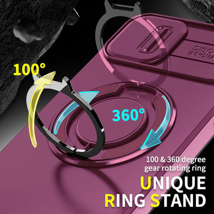 For iPhone 11 Pro Max Sliding Camshield Ring Holder Phone Case - Cherry Red - EDA006784215H