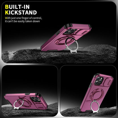 For iPhone 11 Pro Max Sliding Camshield Ring Holder Phone Case - Cherry Red - EDA006784215H