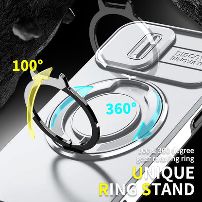 For iPhone 11 Pro Sliding Camshield Ring Holder Phone Case - Silver - EDA006784217G