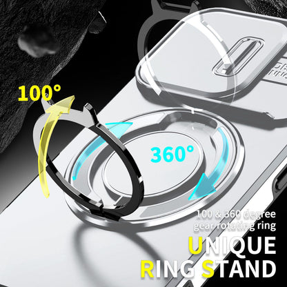 For iPhone 16 Pro Sliding Camshield Ring Holder Phone Case - Silver - EDA006784219G
