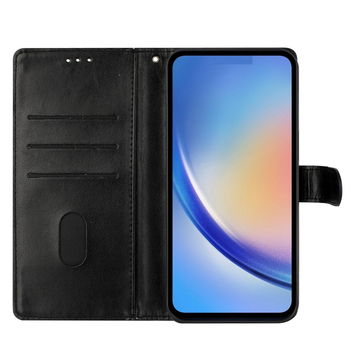 For iPhone 18 Pro Butterflies and Flowers Leather Phone Case - Black - EDA006802930B